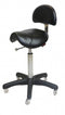 Stool - Saddle - With Back - All Black - (Black Upholstery)