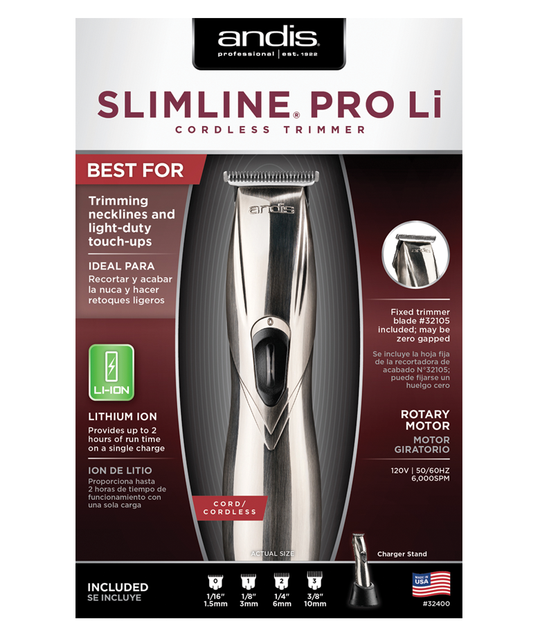 ANDIS Slimline Pro Li Trimmer (D-8) Chrome