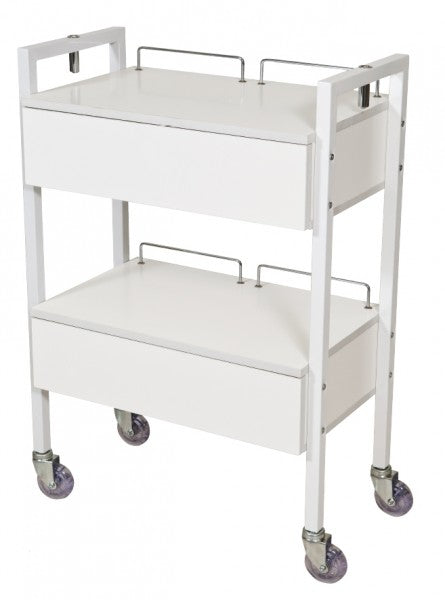 2 Drawer Trolley - WHITE Beauty Trolley