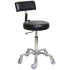 Stool - Sprint (with back) - Chrome - (Black Upholstery)