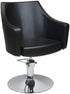 Layla Styling Chair CHROME Disc Hydraulic Black Upholstery