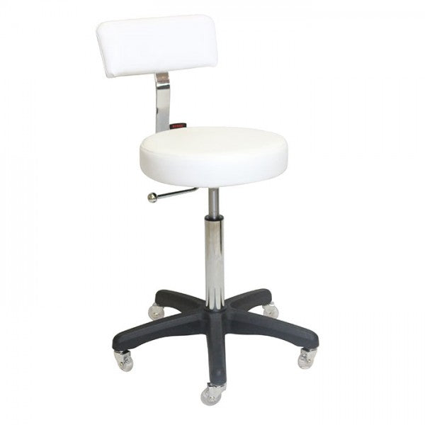 Stool - Sprint - Black Base - (White Upholstery)