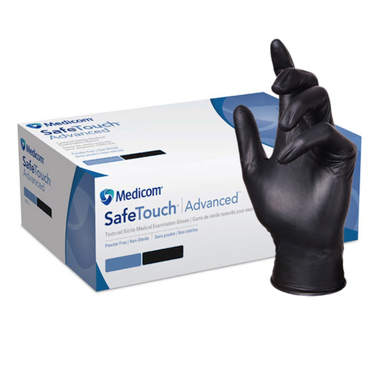 Medicom SafeTouch Advanced Guard Black Nitrile PF Gloves-Large 100pk [DEL]