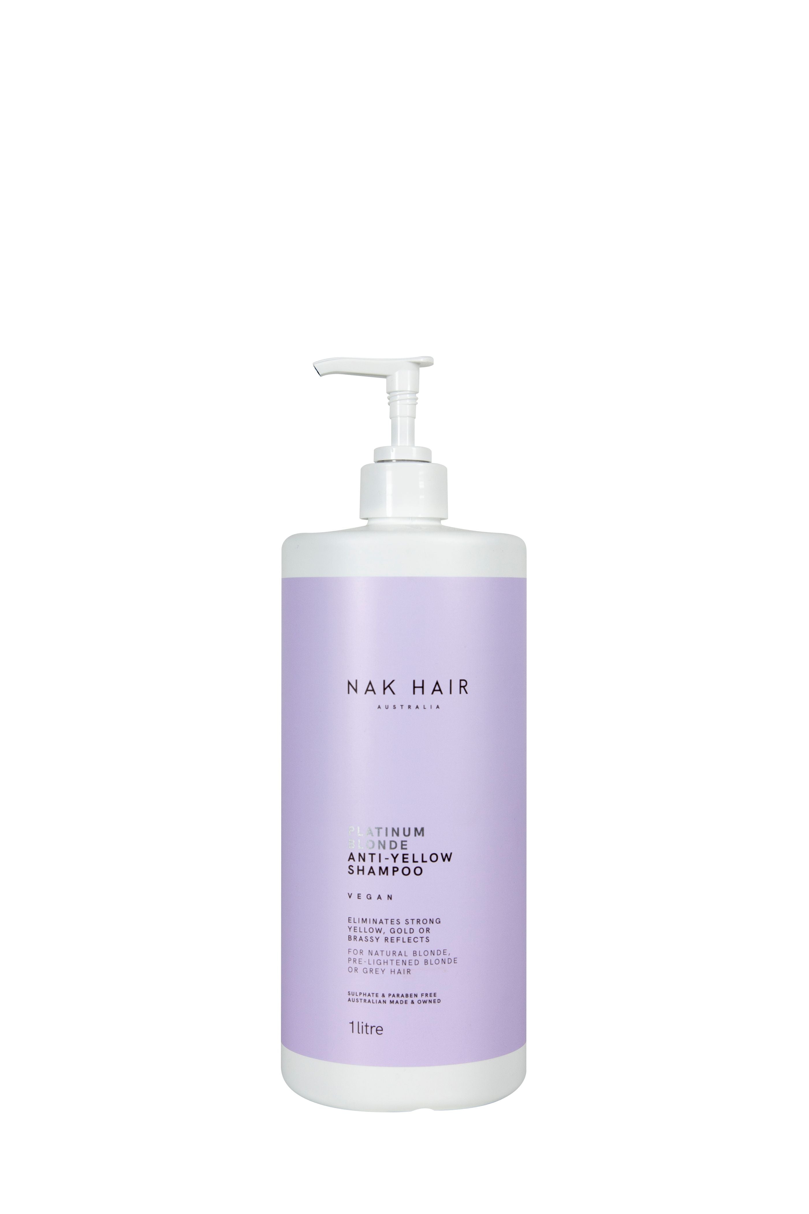 NAK Platinum Blonde Anti-Yellow Shampoo 1 Litre