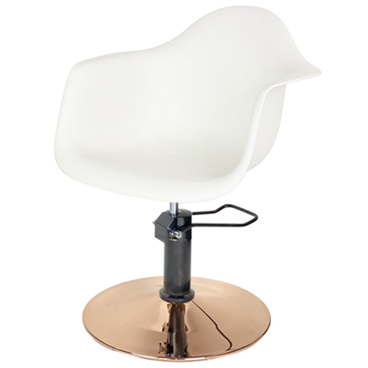 Erica Styling Chair White - GOLD Disc Hydraulic